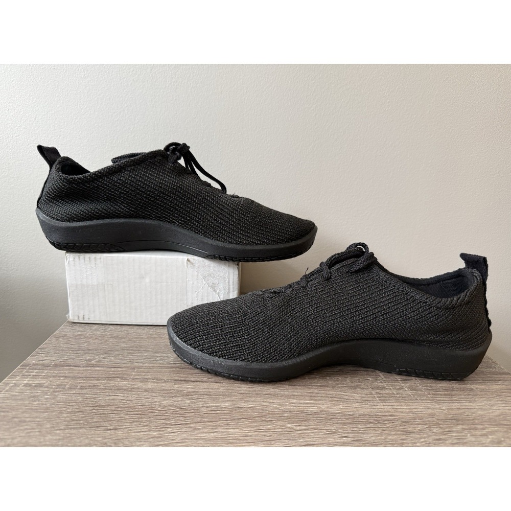 Arcopedico Black Knit Lace-Up Sneakers Sz 39 (8-8.5) Casual Lightweight Comfort - Picture 2 of 10